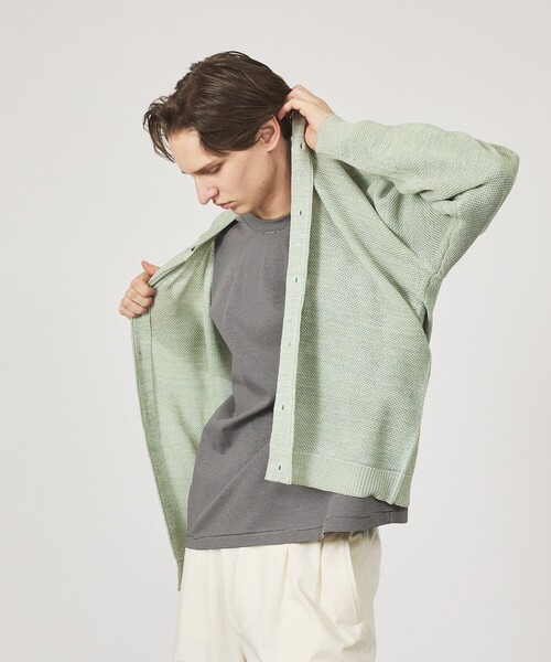 ABAHOUSE（アバハウス）の「ハニカムメッシュ ニットポロカーディガン / ニットシャツ（カーディガン/ボレロ・メンズ・ブラック/ブルー/グリーン系その他・48/46）」の15枚目の写真