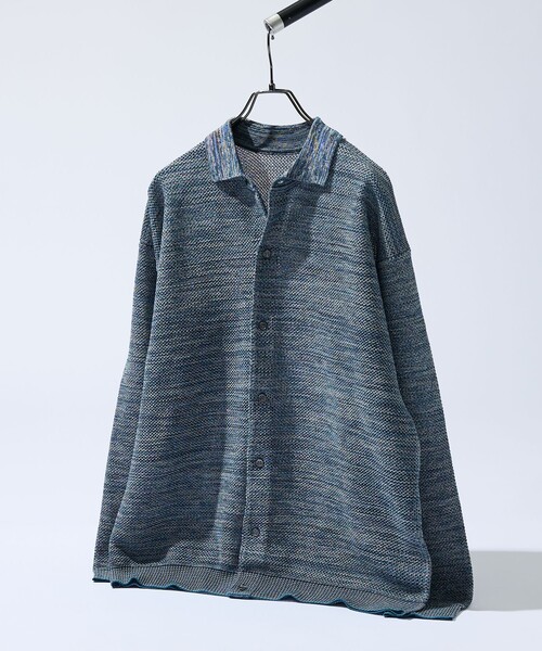 ABAHOUSE（アバハウス）の「ハニカムメッシュ ニットポロカーディガン / ニットシャツ（カーディガン/ボレロ・メンズ・ブラック/ブルー/グリーン系その他・48/46）」の20枚目の写真