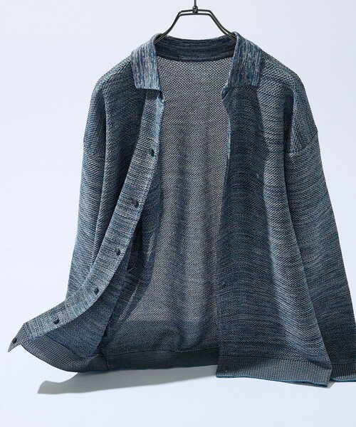 ABAHOUSE（アバハウス）の「ハニカムメッシュ ニットポロカーディガン / ニットシャツ（カーディガン/ボレロ・メンズ・ブラック/ブルー/グリーン系その他・48/46）」の21枚目の写真