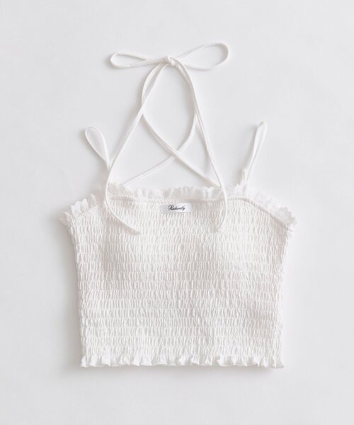 OLIVE des OLIVE（オリーブデオリーブ）の「綿レースシャーリングキャミ（Tシャツ/カットソー・レディース・ピンク/ブラック/オフホワイト・FREE）」の17枚目の写真