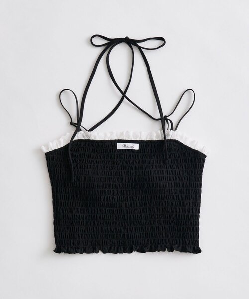 OLIVE des OLIVE（オリーブデオリーブ）の「綿レースシャーリングキャミ（Tシャツ/カットソー・レディース・ピンク/ブラック/オフホワイト・FREE）」の22枚目の写真