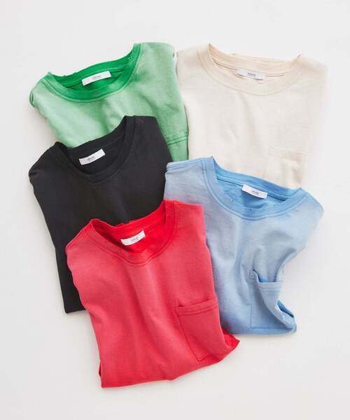 JOURNAL STANDARD relume(ジャーナルスタンダード レリューム)の「サンウォッシュ フェード加工 ポケットTシャツ(Tシャツ/カットソー・メンズ・ブラック/グレー/レッド/ブルー/ライトグリーン・MEDIUM/LARGE)」の14枚目の写真