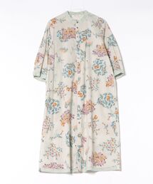 SUPER HAKKA | コットンローンルシオール加工ブーケとリスプリントワンピース（前開き）(ワンピース)