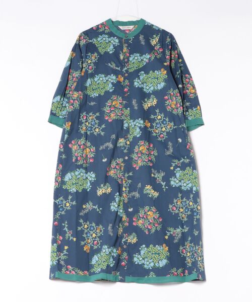 SUPER HAKKA（スーパーハッカ）の「コットンローンルシオール加工ブーケとリスプリントワンピース（前開き）（ワンピース・レディース・ネイビー/ベージュ・FREE）」の2枚目の写真