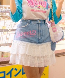 ナルミヤキャラクターズ（ナルミヤキャラクターズ）の「復刻♪ デニム×レース Sweetスカート（デニムスカート）」