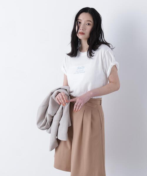 N.(N. Natural Beauty Basic)(エヌエヌナチュラルビューティーベーシック)の「ロゴプリントTシャツ(Tシャツ/カットソー・レディース・オフホワイト/ピンク/ブラウン・FREE)」の6枚目の写真