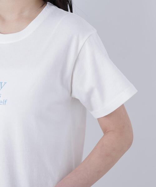 N.(N. Natural Beauty Basic)(エヌエヌナチュラルビューティーベーシック)の「ロゴプリントTシャツ(Tシャツ/カットソー・レディース・オフホワイト/ピンク/ブラウン・FREE)」の12枚目の写真