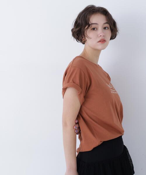 N.(N. Natural Beauty Basic)(エヌエヌナチュラルビューティーベーシック)の「ロゴプリントTシャツ(Tシャツ/カットソー・レディース・オフホワイト/ピンク/ブラウン・FREE)」の16枚目の写真