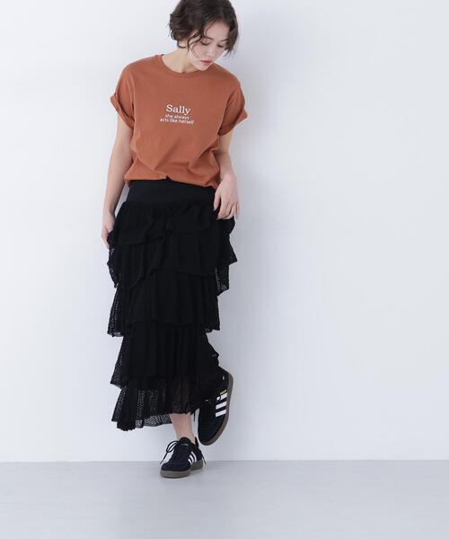N.(N. Natural Beauty Basic)(エヌエヌナチュラルビューティーベーシック)の「ロゴプリントTシャツ(Tシャツ/カットソー・レディース・オフホワイト/ピンク/ブラウン・FREE)」の19枚目の写真