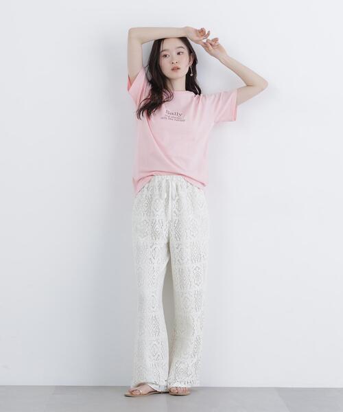 N.(N. Natural Beauty Basic)(エヌエヌナチュラルビューティーベーシック)の「ロゴプリントTシャツ(Tシャツ/カットソー・レディース・オフホワイト/ピンク/ブラウン・FREE)」の12枚目の写真