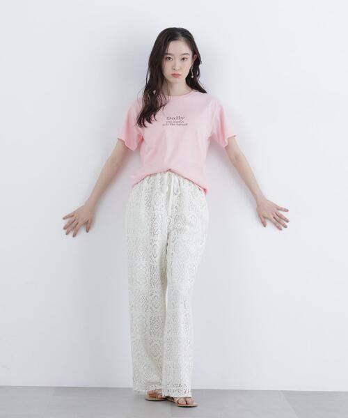 N.(N. Natural Beauty Basic)(エヌエヌナチュラルビューティーベーシック)の「ロゴプリントTシャツ(Tシャツ/カットソー・レディース・オフホワイト/ピンク/ブラウン・FREE)」の8枚目の写真