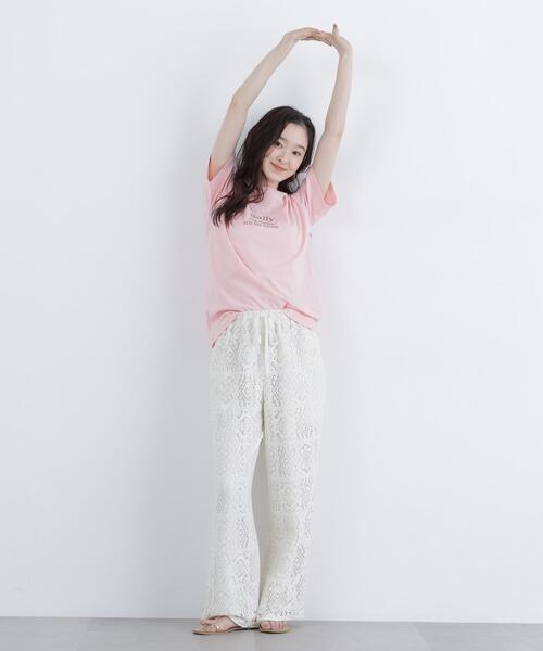 N.(N. Natural Beauty Basic)(エヌエヌナチュラルビューティーベーシック)の「ロゴプリントTシャツ(Tシャツ/カットソー・レディース・オフホワイト/ピンク/ブラウン・FREE)」の7枚目の写真