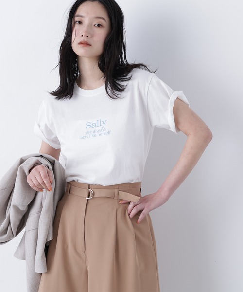 N.（N. Natural Beauty Basic）（エヌエヌナチュラルビューティーベーシック）の「ロゴプリントＴシャツ（Tシャツ/カットソー・レディース・オフホワイト/ピンク/ブラウン・FREE）」の2枚目の写真