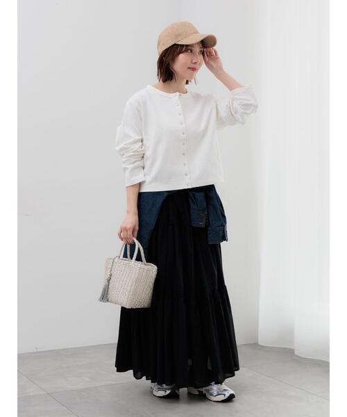 Te chichi(テチチ)の「カットソークルーネックカーディガン(カーディガン/ボレロ・レディース・ブラック/レッド/オフホワイト・F)」の11枚目の写真