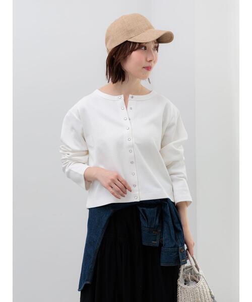 Te chichi(テチチ)の「カットソークルーネックカーディガン(カーディガン/ボレロ・レディース・ブラック/レッド/オフホワイト・F)」の12枚目の写真