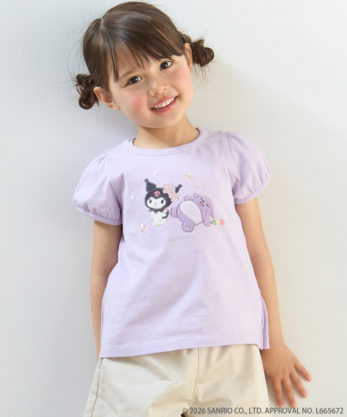 petit main（プティマイン）の「【サンリオキャラクターズ】お花見Tシャツ（Tシャツ/カットソー・キッズ・ブルー/オフホワイト/ラベンダー・120cm/130cm/110cm/100cm/80ｃｍ/90cm）」の3枚目の写真