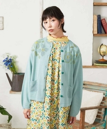 El Rucio フラワー刺繍ニットカーディガン
