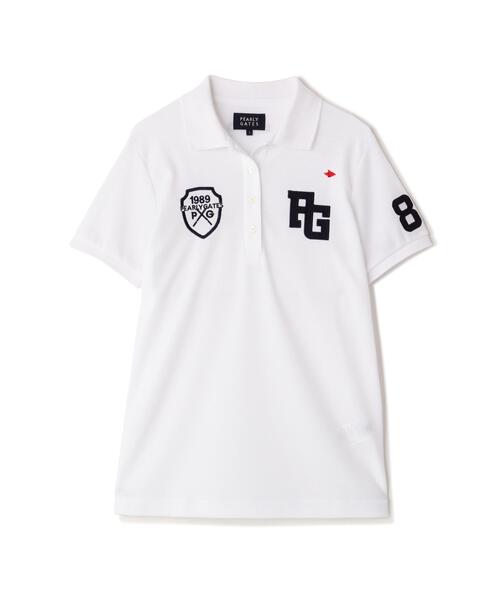 PEARLY GATES(パーリーゲイツ)の「【PEARLY GATES】T/Cカノコシルケット半袖ポロシャツ(ポロシャツ・レディース・ホワイト/ネイビー/ブルー・LARGE/SMALL/MEDIUM)」の8枚目の写真