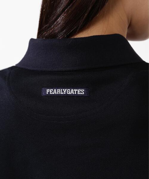 PEARLY GATES（パーリーゲイツ）の「【PEARLY GATES】T/Cカノコシルケット半袖ポロシャツ（ポロシャツ・レディース・ホワイト/ネイビー/ブルー・LARGE/SMALL/MEDIUM）」の4枚目の写真