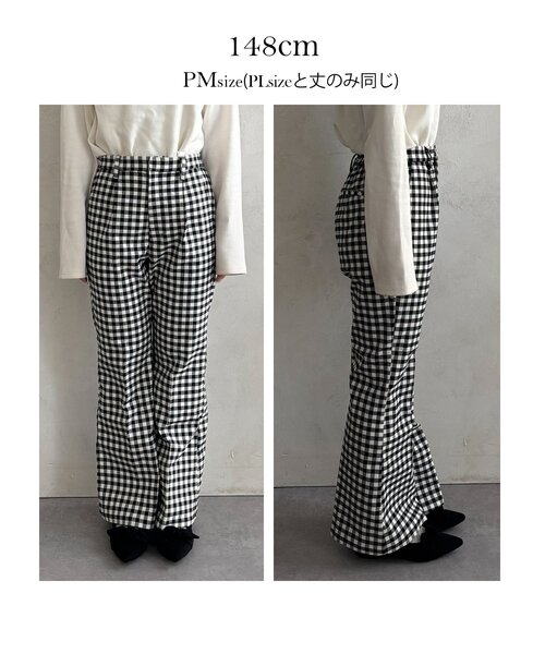 prose verse（プロズヴェール）の「スーパーストレッチギンガムフレアパンツ（その他パンツ・レディース・ブラック系その他・PL/PM/TL/LARGE/MEDIUM）」の2枚目の写真