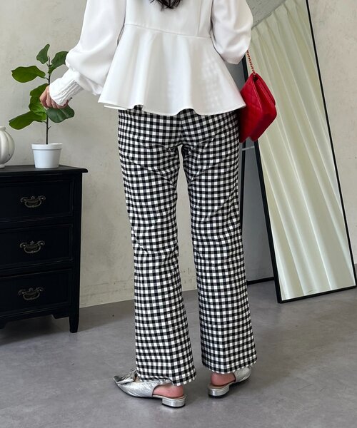 prose verse（プロズヴェール）の「スーパーストレッチギンガムフレアパンツ（その他パンツ・レディース・ブラック系その他・PL/PM/TL/LARGE/MEDIUM）」の11枚目の写真