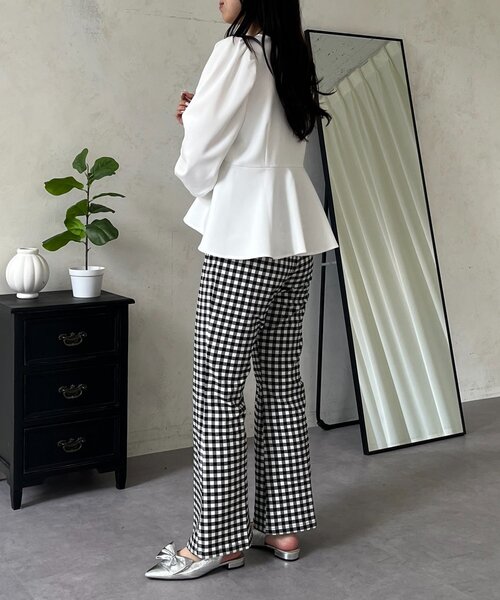 prose verse（プロズヴェール）の「スーパーストレッチギンガムフレアパンツ（その他パンツ・レディース・ブラック系その他・PL/PM/TL/LARGE/MEDIUM）」の20枚目の写真