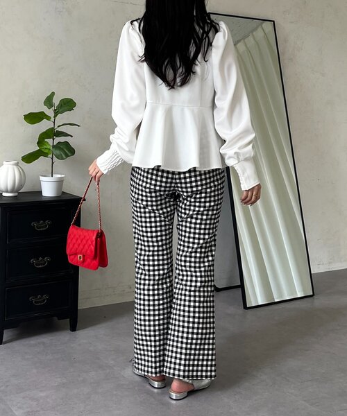 prose verse（プロズヴェール）の「スーパーストレッチギンガムフレアパンツ（その他パンツ・レディース・ブラック系その他・PL/PM/TL/LARGE/MEDIUM）」の22枚目の写真