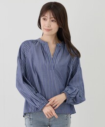ストライプスキッパーブラウス