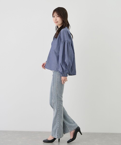 Jayro(ジャイロ)の「ストライプスキッパーブラウス(シャツ/ブラウス・レディース・ブルー系その他2/サックスブルー/ホワイト系その他2・M)」の15枚目の写真
