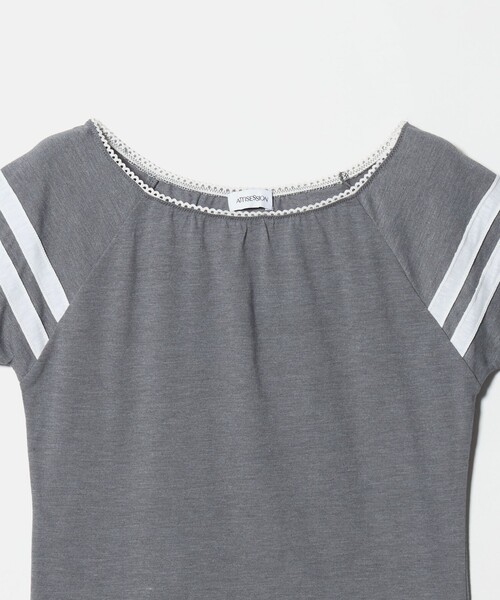 ATTISESSION（アティセッション）の「＜ATTISESSION＞ライン ショートスリーブ Tシャツ（Tシャツ/カットソー・レディース・レッド/グレー系・FREE）」の8枚目の写真