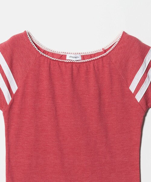 ATTISESSION（アティセッション）の「＜ATTISESSION＞ライン ショートスリーブ Tシャツ（Tシャツ/カットソー・レディース・レッド/グレー系・FREE）」の12枚目の写真