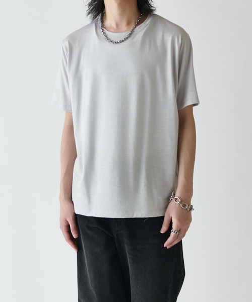 Lui's(ルイス)の「ウールプレーティングレギュラーフィットTシャツ(Tシャツ/カットソー・メンズ・ブラック/ライトグレー/ブラウン/チャコールグレー・S/M)」の3枚目の写真