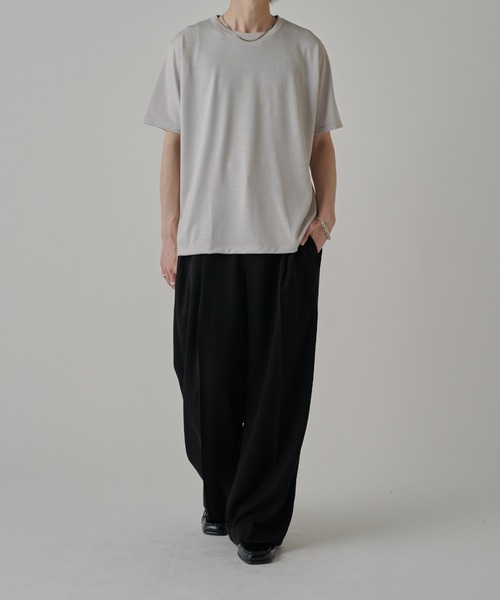 Lui's(ルイス)の「ウールプレーティングレギュラーフィットTシャツ(Tシャツ/カットソー・メンズ・ブラック/ライトグレー/ブラウン/チャコールグレー・S/M)」の5枚目の写真