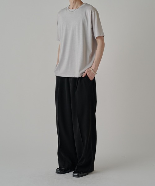 Lui's(ルイス)の「ウールプレーティングレギュラーフィットTシャツ(Tシャツ/カットソー・メンズ・ブラック/ライトグレー/ブラウン/チャコールグレー・S/M)」の6枚目の写真