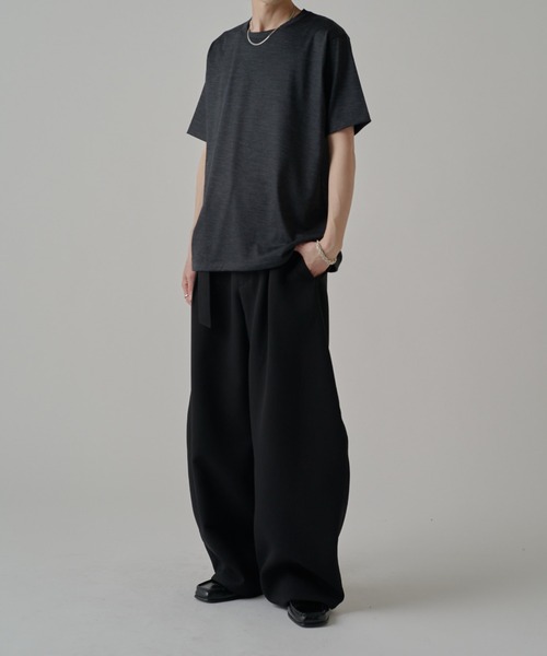 Lui's(ルイス)の「ウールプレーティングレギュラーフィットTシャツ(Tシャツ/カットソー・メンズ・ブラック/ライトグレー/ブラウン/チャコールグレー・S/M)」の14枚目の写真