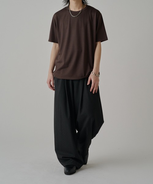 Lui's(ルイス)の「ウールプレーティングレギュラーフィットTシャツ(Tシャツ/カットソー・メンズ・ブラック/ライトグレー/ブラウン/チャコールグレー・S/M)」の7枚目の写真
