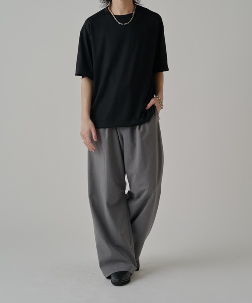 Lui's(ルイス)の「ウールプレーティングレギュラーフィットTシャツ(Tシャツ/カットソー・メンズ・ブラック/ライトグレー/ブラウン/チャコールグレー・S/M)」の12枚目の写真