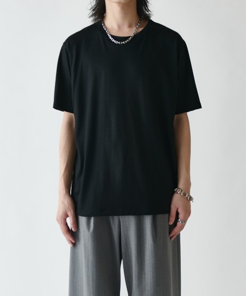Lui's(ルイス)の「ウールプレーティングレギュラーフィットTシャツ(Tシャツ/カットソー・メンズ・ブラック/ライトグレー/ブラウン/チャコールグレー・S/M)」の17枚目の写真