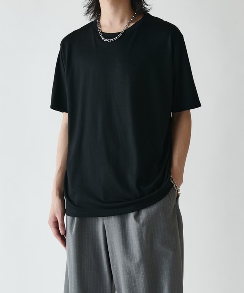 Lui's(ルイス)の「ウールプレーティングレギュラーフィットTシャツ(Tシャツ/カットソー・メンズ・ブラック/ライトグレー/ブラウン/チャコールグレー・S/M)」の18枚目の写真