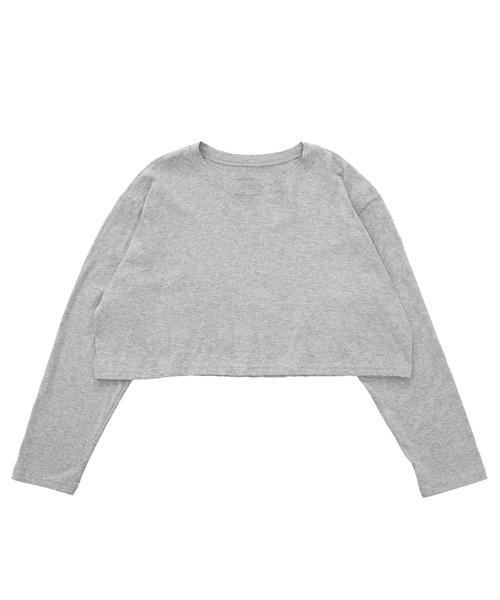 HEILIS(ヘイリス)の「クロップドボックス長袖Tシャツ / 春服 秋服 冬服 オーバーサイズ クロップド Tシャツ カットソー 長袖 トップス 無地 ノームコア シンプル 韓国 ブラック グレー ホワイト(Tシャツ/カットソー・レディース・ブラック/ホワイト/グレー・FREE)」の4枚目の写真