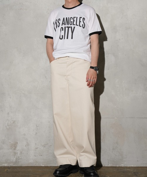 C.E.L.STORE(セルストア)の「I LOVE LA / アイラブエルエー "LOS ANGELES" RINGER TEE ロサンゼルス リンガーTシャツ(Tシャツ/カットソー・メンズ・レッド/ブラック・MEDIUM/LARGE/X-LARGE/SMALL)」の6枚目の写真