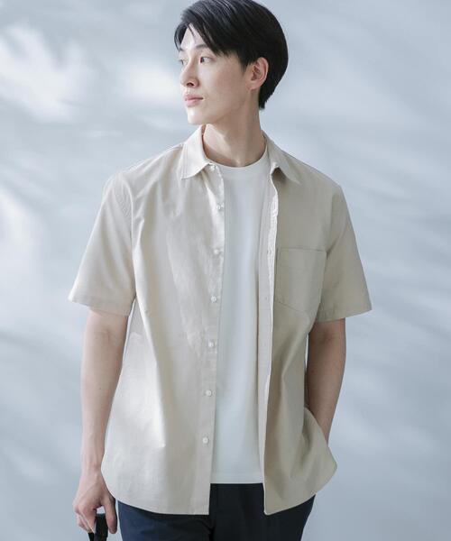 URBAN RESEARCH ROSSO MEN(アーバンリサーチロッソメン)の「『WEB限定』『抗菌/消臭』『XXLサイズあり』ハイパフォーマンスオックス半袖シャツ(シャツ/ブラウス・メンズ・ホワイト/ネイビー/グレー/ライトブルー/ブラック系その他/ストライプ/インディゴブルー/グレー系その他/ブラック/ベージュ/ブルー系その他/グリーン系その他・XX-LARGE/LARGE/MEDIUM/X-LARGE/SMALL)」の7枚目の写真