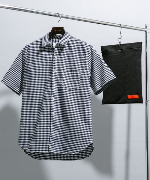 URBAN RESEARCH ROSSO MEN(アーバンリサーチロッソメン)の「『WEB限定』『抗菌/消臭』『XXLサイズあり』ハイパフォーマンスオックス半袖シャツ(シャツ/ブラウス・メンズ・ホワイト/ネイビー/グレー/ライトブルー/ブラック系その他/ストライプ/インディゴブルー/グレー系その他/ブラック/ベージュ/ブルー系その他/グリーン系その他・XX-LARGE/LARGE/MEDIUM/X-LARGE/SMALL)」の10枚目の写真