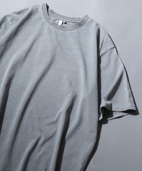 ANPAS（アンパス）の「Premium Feel Pigment-Dyed Cotton T-Shirt / プレミアムタッチ ピグメント コットン 半袖Tシャツ 無地T メンズ レディース ユニセックス カットソー 夏 シンプル（Tシャツ/カットソー・メンズ・ライトグレー/チャコールグレー・S/M/L）」の2枚目の写真