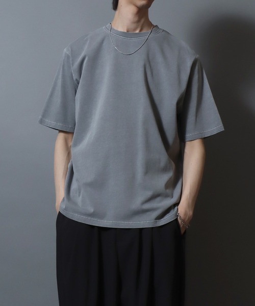 ANPAS（アンパス）の「Premium Feel Pigment-Dyed Cotton T-Shirt / プレミアムタッチ ピグメント コットン 半袖Tシャツ 無地T メンズ レディース ユニセックス カットソー 夏 シンプル（Tシャツ/カットソー・メンズ・ライトグレー/チャコールグレー・S/M/L）」の16枚目の写真