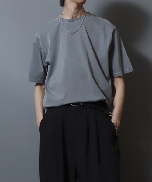ANPAS（アンパス）の「Premium Feel Pigment-Dyed Cotton T-Shirt / プレミアムタッチ ピグメント コットン 半袖Tシャツ 無地T メンズ レディース ユニセックス カットソー 夏 シンプル（Tシャツ/カットソー・メンズ・ライトグレー/チャコールグレー・S/M/L）」の17枚目の写真