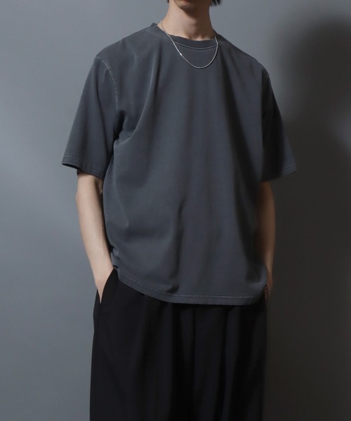 ANPAS（アンパス）の「Premium Feel Pigment-Dyed Cotton T-Shirt / プレミアムタッチ ピグメント コットン 半袖Tシャツ 無地T メンズ レディース ユニセックス カットソー 夏 シンプル（Tシャツ/カットソー・メンズ・ライトグレー/チャコールグレー・S/M/L）」の9枚目の写真
