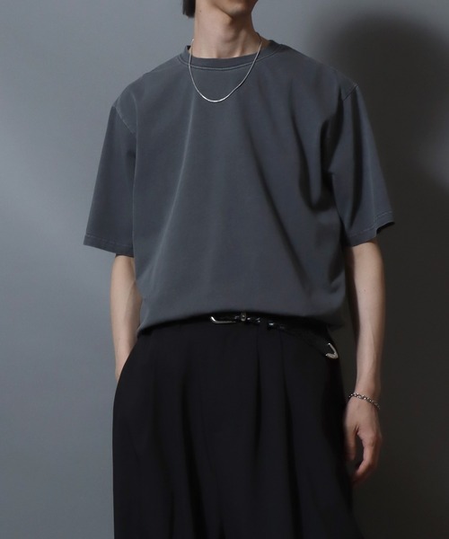 ANPAS（アンパス）の「Premium Feel Pigment-Dyed Cotton T-Shirt / プレミアムタッチ ピグメント コットン 半袖Tシャツ 無地T メンズ レディース ユニセックス カットソー 夏 シンプル（Tシャツ/カットソー・メンズ・ライトグレー/チャコールグレー・S/M/L）」の10枚目の写真