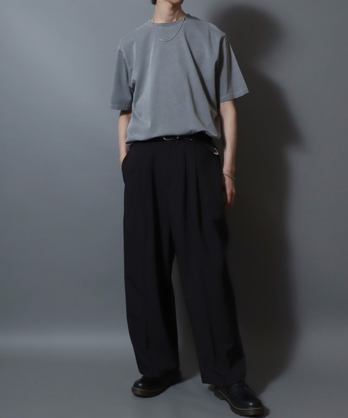 ANPAS（アンパス）の「Premium Feel Pigment-Dyed Cotton T-Shirt / プレミアムタッチ ピグメント コットン 半袖Tシャツ 無地T メンズ レディース ユニセックス カットソー 夏 シンプル（Tシャツ/カットソー・メンズ・ライトグレー/チャコールグレー・S/M/L）」の19枚目の写真