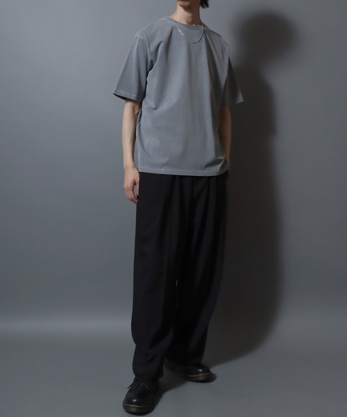 ANPAS（アンパス）の「Premium Feel Pigment-Dyed Cotton T-Shirt / プレミアムタッチ ピグメント コットン 半袖Tシャツ 無地T メンズ レディース ユニセックス カットソー 夏 シンプル（Tシャツ/カットソー・メンズ・ライトグレー/チャコールグレー・S/M/L）」の18枚目の写真